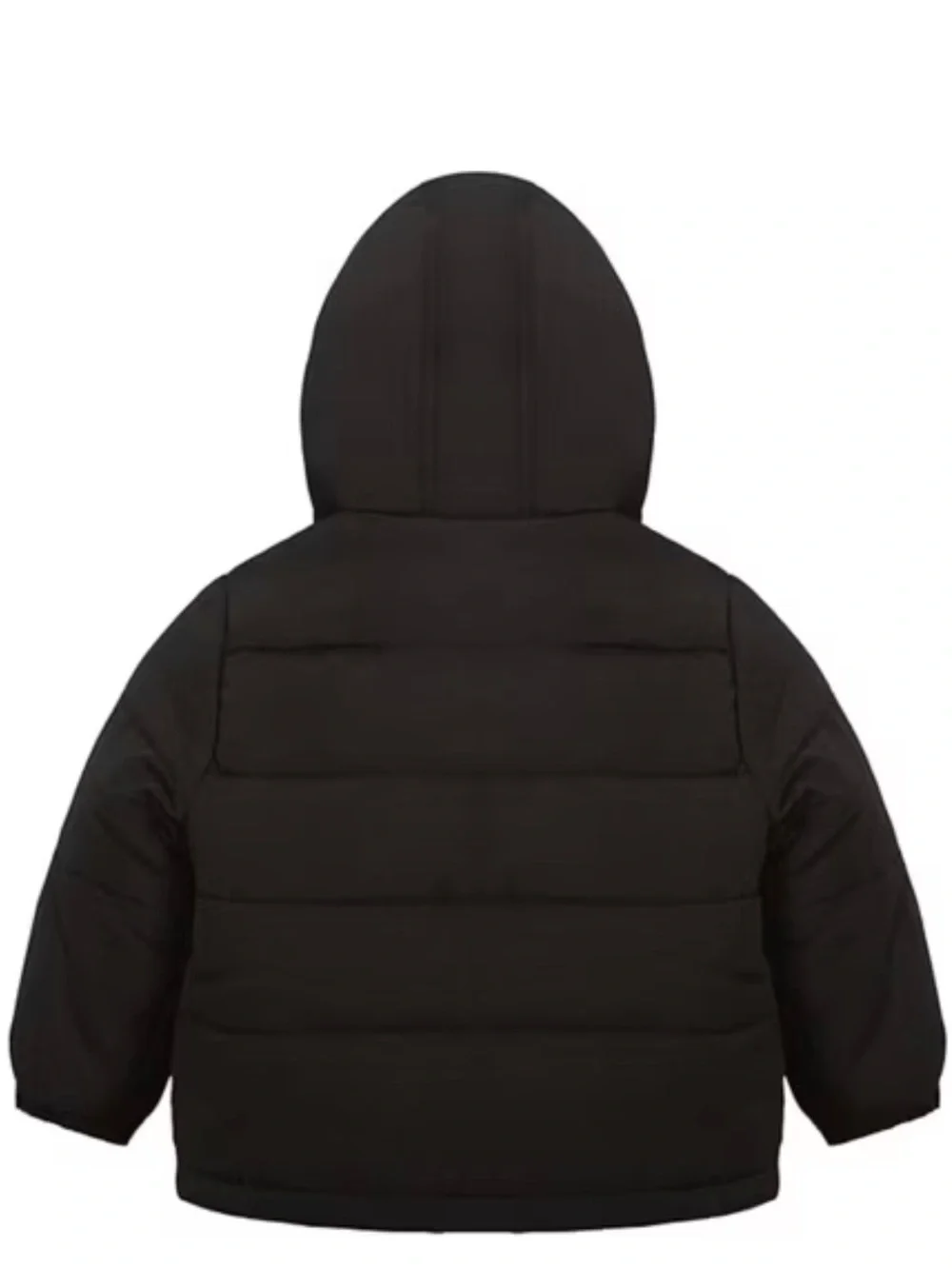 London Fog Black Hooded Puffer Jacket with Sherpa Hood Lining